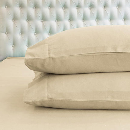 Elegant Comfort Soft 4-Piece 100% Turkish Cotton Flannel Sheet Set - Premium Quality, Deep Pocket Fitted Sheet, Ultra Soft, Cozy Warm and Anti-Pill Flannel Sheets - Cali King, Linen
