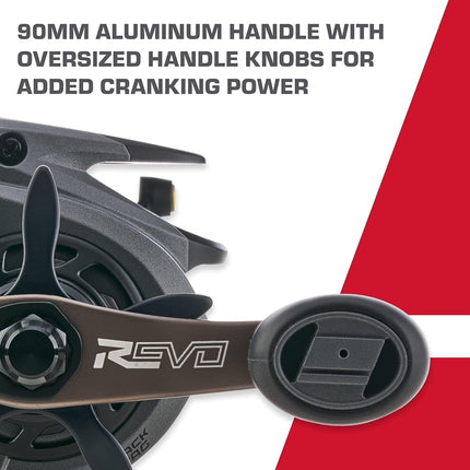 Abu Garcia Low Profile Baitcast Reel, Revo SX Low Profile Reels, Predator Fishing, Fresh water Angler, Perch, Pike, Zander, Black, Robust & Lightweight, 10+1 Bearing Count, Low Profile