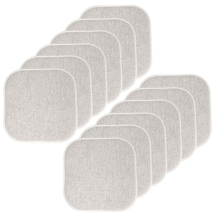 Sweet Home Collection Chair Cushion Memory Foam Pads Honeycomb Pattern Slip Non Skid Rubber Back Rounded Square 16" x 16" Seat Cover, Broadway Multi Blue - 12 Pack