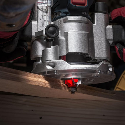 Freud Radius Rounding Over Bit with Perma-Shield Coating and Quadra-Cut Design for Flawless Finish - 2 Cutters, 1/4" Shank Dia., 3/16" Radius, 2-3/16" Length - 34-108