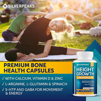 Height Growth Maximizer - Natural Height Pills to Grow Taller - Made in USA - Growth Pills with Calcium for Bone Strength - Get Taller Supplement That Increases Bone Growth - Free of Growth Hormone