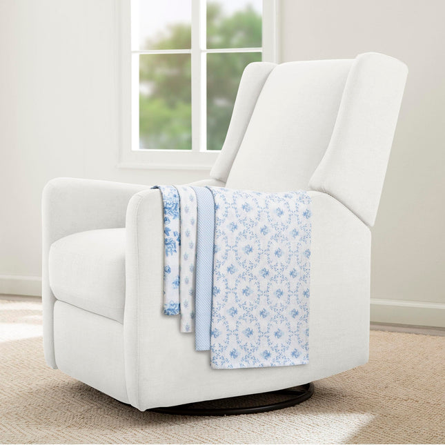 Delta Children 100% Cotton Muslin Baby Receiving Blankets for Girls and Boys � 47x47 Inches (Pack of 4), Blue Botanicals