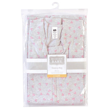 Hudson Baby Unisex Baby Cotton Sleeveless Wearable Sleeping Bag, Sack, Blanket, Hearts, 0-6 Months