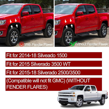 BDFHYK Mud Flaps Splash Guards Compatible for 14-18 Silveado 1500,2019 Silverado 1500 LD,15-19 Silverado 2500/3500 Without Fender Flares
