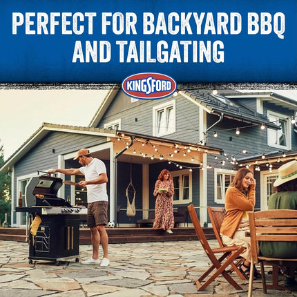 Kingsford Beer Can Chicken Holder & Grill Pan – 2-in-1 Non-Stick Carbon Steel Roasting Rack & 12" Perforated BBQ Pan for Crispy, Juicy Grilled Chicken