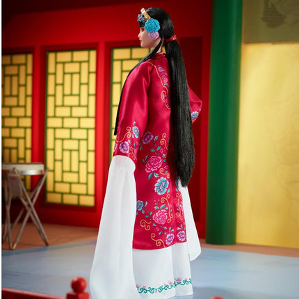 Barbie Signature Lunar New Year Doll, Collectible in Red Floral Robe with Traditional Accessories Inspired by the Peking Opera, HRM57