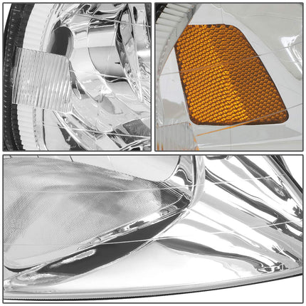 DNA Motoring OEM-HL-0006-R Reemplazo de faro derecho estilo fábrica cromado para Civic 99-00