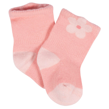 Gerber Unisex Baby 8-Pair Wiggle-Proof Sock, Golden Floral, 3-6 Months
