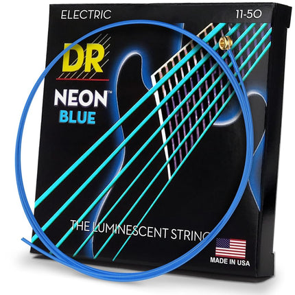 DR Strings Hi-Def Neon Blue Electric Heavy