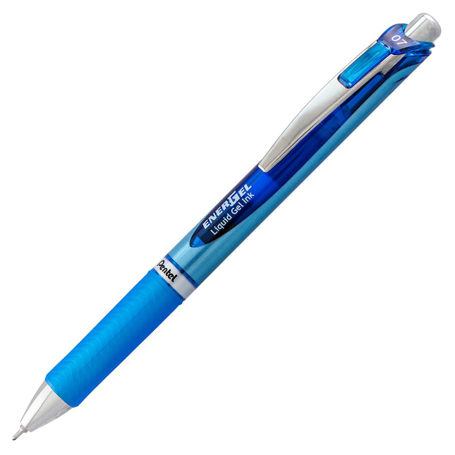 Pentel Gel Ink Pen, EnerGel RTX Retractable Gel Pen, 0.7mm, Needle Tip, Blue Ink, 2 Pack (BLN77BP2C)