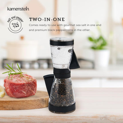 Kamenstein Dual Salt and Pepper Grinder, Black