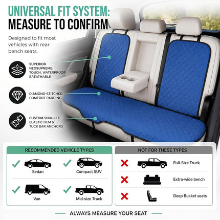 FH Group Universal Neosupreme Seat Protectors - Rear Set for Most Cars, Trucks, SUVs or Vans