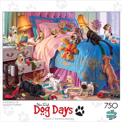 Buffalo Games - A Roomful of Naughty Puppies - 750 Piece Jigsaw Puzzle