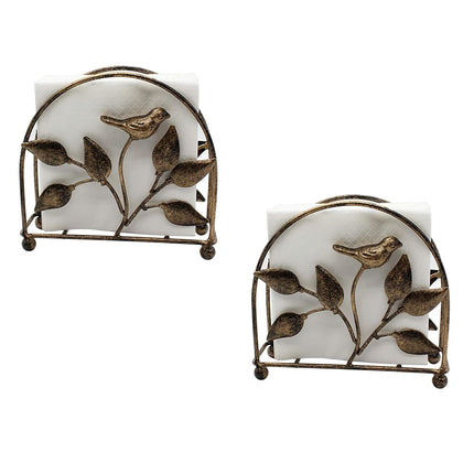 Set of 2 Cast Iron Bird & Tree Classic Napkin Hold