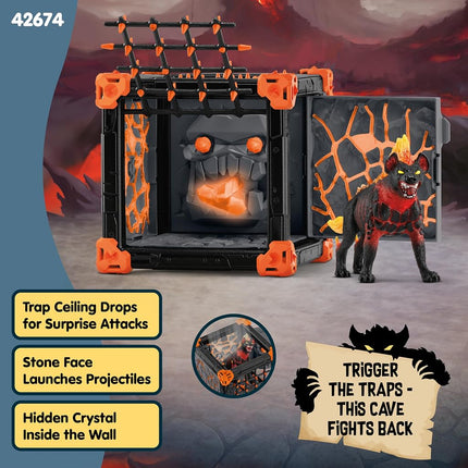 Schleich Eldrador - 27Pc Battlecave Lava Hyena Playset - Kids 7+ | 42674