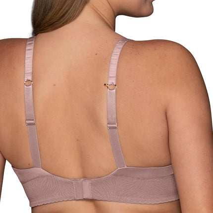 Vanity Fair Women's Effortless Wireless Bra, Buttery Soft Fabric & Lightweight Memory Foam Cups Up to Dd, Opaque, Baked Blush Lace, 36B