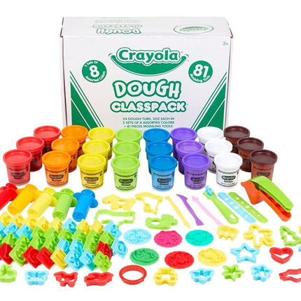 Crayola Assorted Dough Classpack with Tools, 8 Colors, Art Supplies, Over 100 Pieces, 24 per Carton