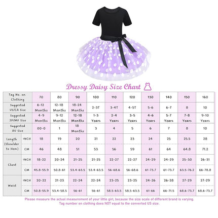 Dressy Daisy Baby Girl Polka Dots Fancy Dress Up Birthday Party Costume with Mouse Ears Headband Size 1, Purple