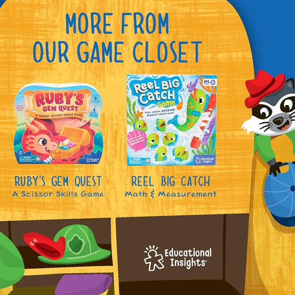 Educational Insights Raccoon Rumpus Game, Dice Rolling Color Matching Preschool Game, Ages 3+
