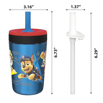 Zak Designs Paw Patrol Kelso Leak-Proof Toddler Straw Cups, 3pc Set