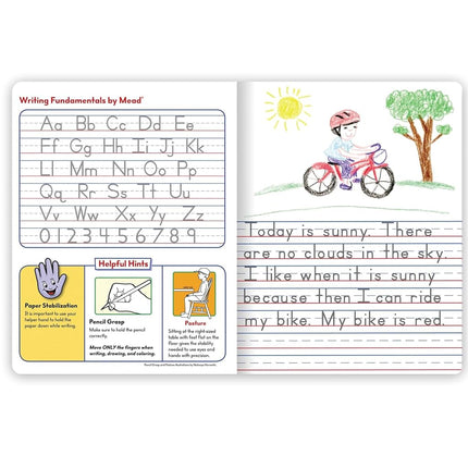 Mead Primary Journal, Half Page Ruled, Grades K-2, 7-1/2" x 9-3/4", 100 Sheets, Red (489903-ECM)