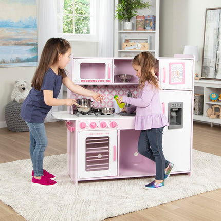 Cuisine de jeu en bois Melissa & Doug pour enfant avec distributeur de glaçons – Rose/Blanc Cupcake