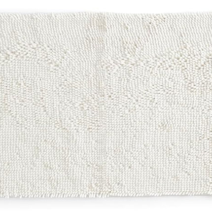 Tapis de bain antidérapant, tapis de salle de bain blanc, grand tapis de couloir en chenille lavable, ultra-doux et absorbant, en microfibre à séchage rapide pour le sol de douche par Casual Living, 24 x 60 pouces, blanc