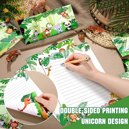 Taobary 160 Pack Stationery Paper Set,safari Animal,8.5 X 11 Inch