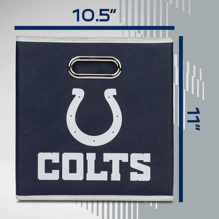 Franklin Sports NFL Indianapolis Colts Collapsible Storage Bin NFL Folding Cube Storage Container Fits Bin Organizers Fabric NFL Team Storage Cubes One Size