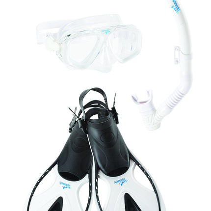 Speedo Adult Adventure Mask Snorkel Fin Set, Large