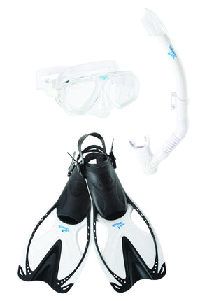 Speedo Adult Adventure Mask Snorkel Fin Set, Large