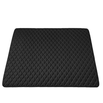 FH Group F16501BLACK-32 Tapis de coffre de voiture de luxe en similicuir ultra résistant à motif losanges, de couleur noire, s'adapte à la plupart des voitures, SUV et camions, 81,3 cm