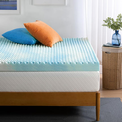ZINUS 4 Inch Swirl Gel Cooling Memory Foam Mattress Topper, Smaller, More Convenient WonderBox Packaging, Cooling, Airflow Design, CertiPUR-US Certified, Full