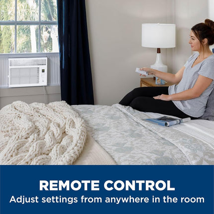 GE AWCS06BBA Window Air Conditioner Unit, 6,000 BTU for Small 250 sq ft. with Adjustable Fan and Cooling Settings, Perfect for Bedroom or Living Room, Easy Install Kit Included, Black