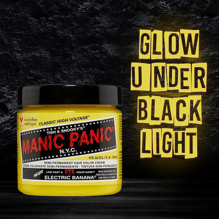 Manic Panic Semi Permanent Neon Yellow Hair Dye, Electric Banana, 4oz, 2pk