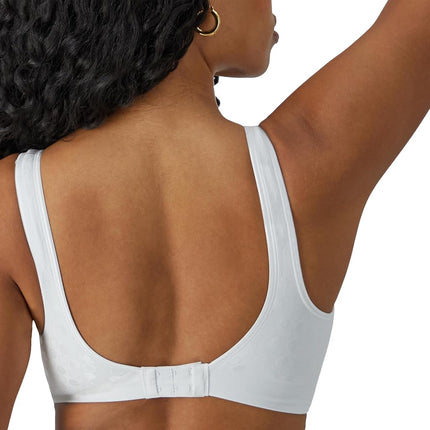 Bali Women's Comfort Revolution Wireless, ComfortFlex Fit Full-Coverage Wirefree Bra, Opaque, White Pattern Dot, 3X-Large