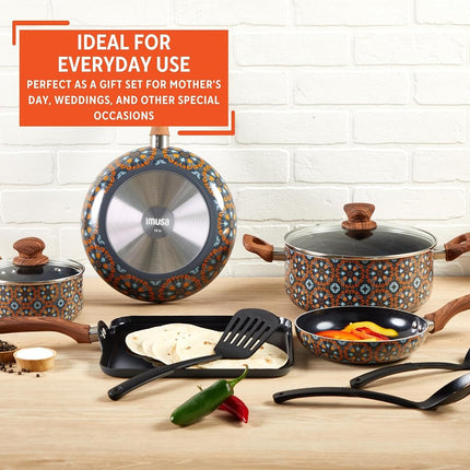 IMUSA Juego de utensilios de cocina de 10 piezas con diseño de Talavera mexicana y herramientas