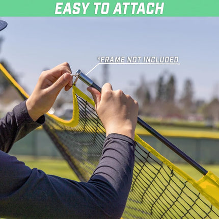 GoSports Team Tone Replacement 7 ft x 7 ft Baseball/Softball Net - Compatible with GoSports Brand 7 ft x 7 ft Baseball Net - Frame Not Included - Yellow