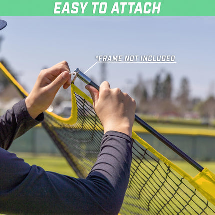 Filet de rechange GoSports Team Tone de 2,13 m x 2,13 m pour baseball/softball - Compatible avec le filet de baseball GoSports de 2,13 m x 2,13 m - Cadre non inclus - Jaune