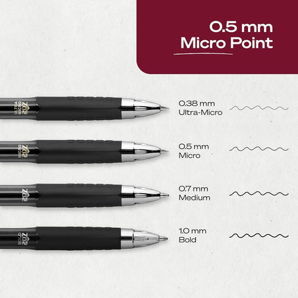 Uni-Ball Signo 207 Retractable Gel Pen, Micro Point, Black Ink, 12-Count