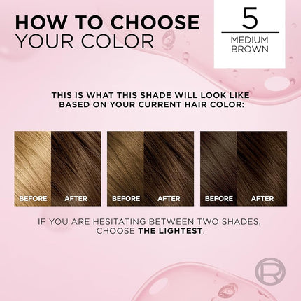 L'Oréal Paris Excellence Créme Permanent Hair Color, 5 Medium Brown, 3 Count