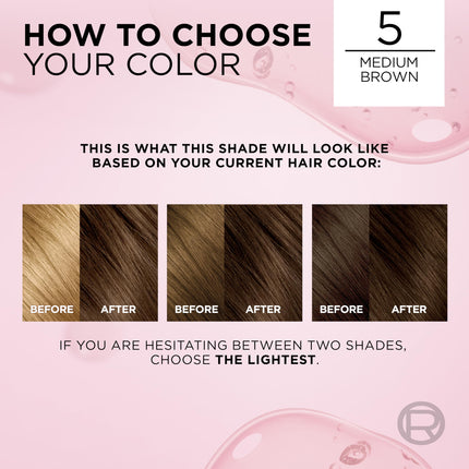 L'Oréal Paris Excellence Créme Permanent Hair Color, 5 Medium Brown, 3 Count