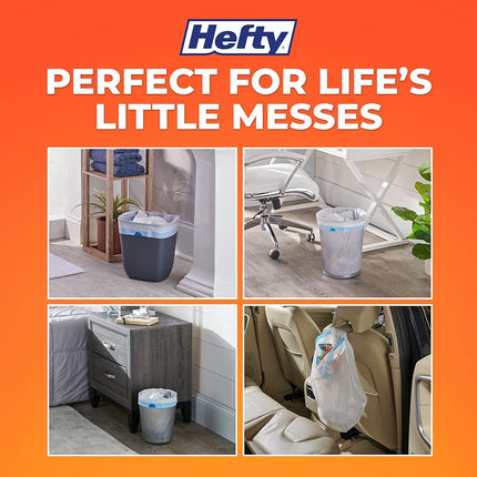 Bolsas de Basura Pequeñas Hefty, con Cierre de Cordón, Aroma Fabuloso, 4 Galones, 52 Unidades