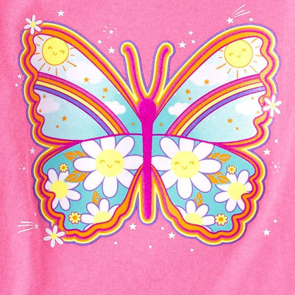 The Children's Place Baby Girls' and Toddler Assorted Everyday Long Sleeve Graphic T-Shirts, School Love/Preschool/Butterfly 3-Pack, 12-18 Months