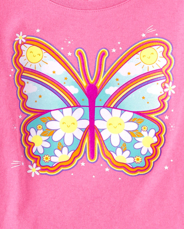 Camisetas gráficas surtidas de manga larga para bebés y niñas de The Children's Place, paquete de 3 con diseños de School Love/Preschool/Mariposa, 18-24 meses