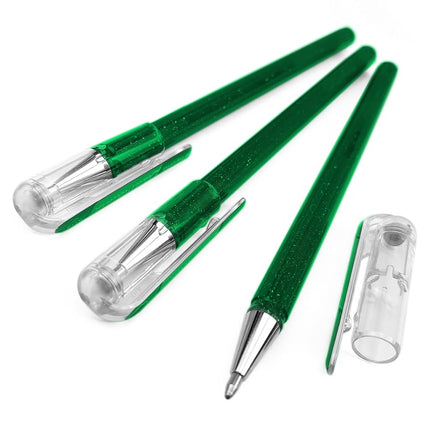 Pentel Hybrid - Dual Metallic - Liquid Gel Rollerball Pen - K110 - Pack of 3 - Green/Metallic Blue