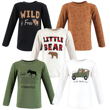 Hudson Baby T-shirts à manches longues pour bébés, Aventure Animale, 5T