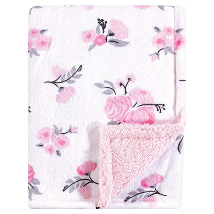 Hudson Baby Mink Blanket with Sherpa Backing, Pink