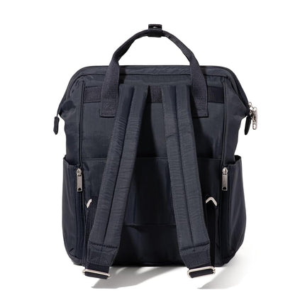 Baggallini Women's Securtex Anti-Theft Windsor Backpack for Travel, Work & Collage, RFID & Locking Zipper, Up to 16" Laptop, French Navy, M, Securtex Anti-theft Windsor Backpack for Travel