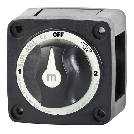 Blue Sea Systems Battery Switch m-Series Series 3 Position Selector, Black, 6008200